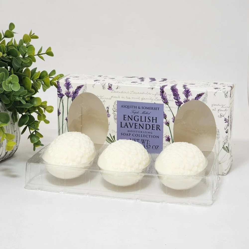Asquith & Somerset English Lavender Soap Bar Collection Set 3 x 3.52 oz Each